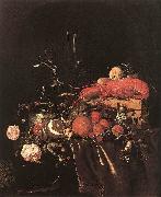 Jan Davidsz. de Heem Still-Life with Fruit Flowers, Glasses oil on canvas